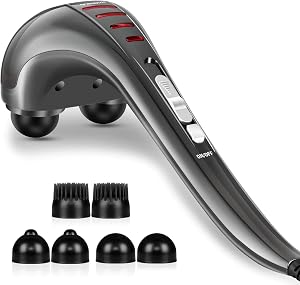 HANGSUN Handheld Neck Back Massager for Pain Relief Deep Tissue, Electric Double Head Perc