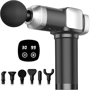 CAMEFER Massage Gun Deep Tissue, Handheld Percussion Muscle Massager for Back, Neck &