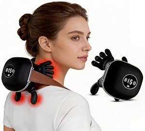 Sriolr Neck Massager with Heat, Cordless 4D Kneading Neck Shoulder Back Massager, Deep Tis