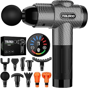 TOLOCO Massage Gun, Deep Tissue Back Massage for Athletes for Pain Relief, Percussion Mass