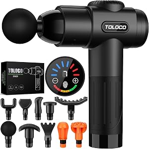 TOLOCO Massage Gun, Deep Tissue Back Massage for Athletes for Pain Relief, Percussion Mass