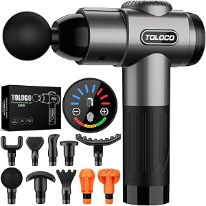 TOLOCO Massage Gun, Deep Tissue Back Massage for Athletes for Pain Relief, Percussion Mass