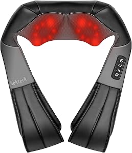 Nekteck Shiatsu Neck Massager with Heat for Pain Relief Deep Tissue, 2026 Upgraded 3D Back