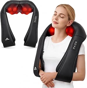 Neck Massager for Pain Relief Deep Tissue with Heat - Shiatsu Back and Shoulder Massage, M