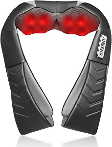 UFFAE Shiatsu Neck and Back Massager with Heat, Electric Deep Tissue Kneading Neck and Sho