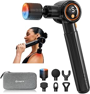 Massage Gun with Heat and Cold,Massage Gun Deep Tissue with Extension Handle & 3 Adjus